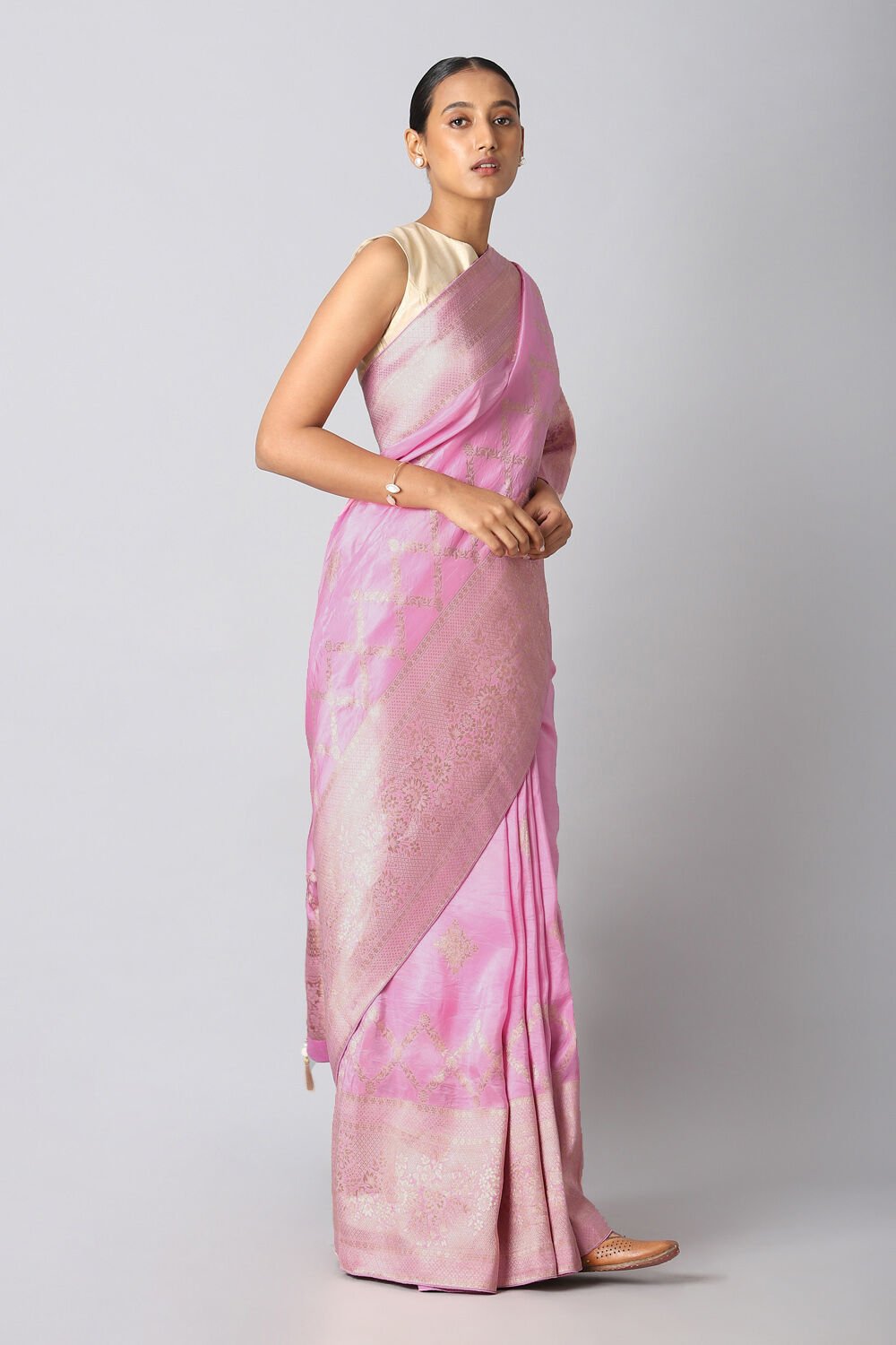 Blush Pink Pure Luxe Vegan Saree image number null
