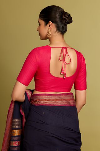 Dark Pink Viscose Silk Woven Blouse thumbnail image number null