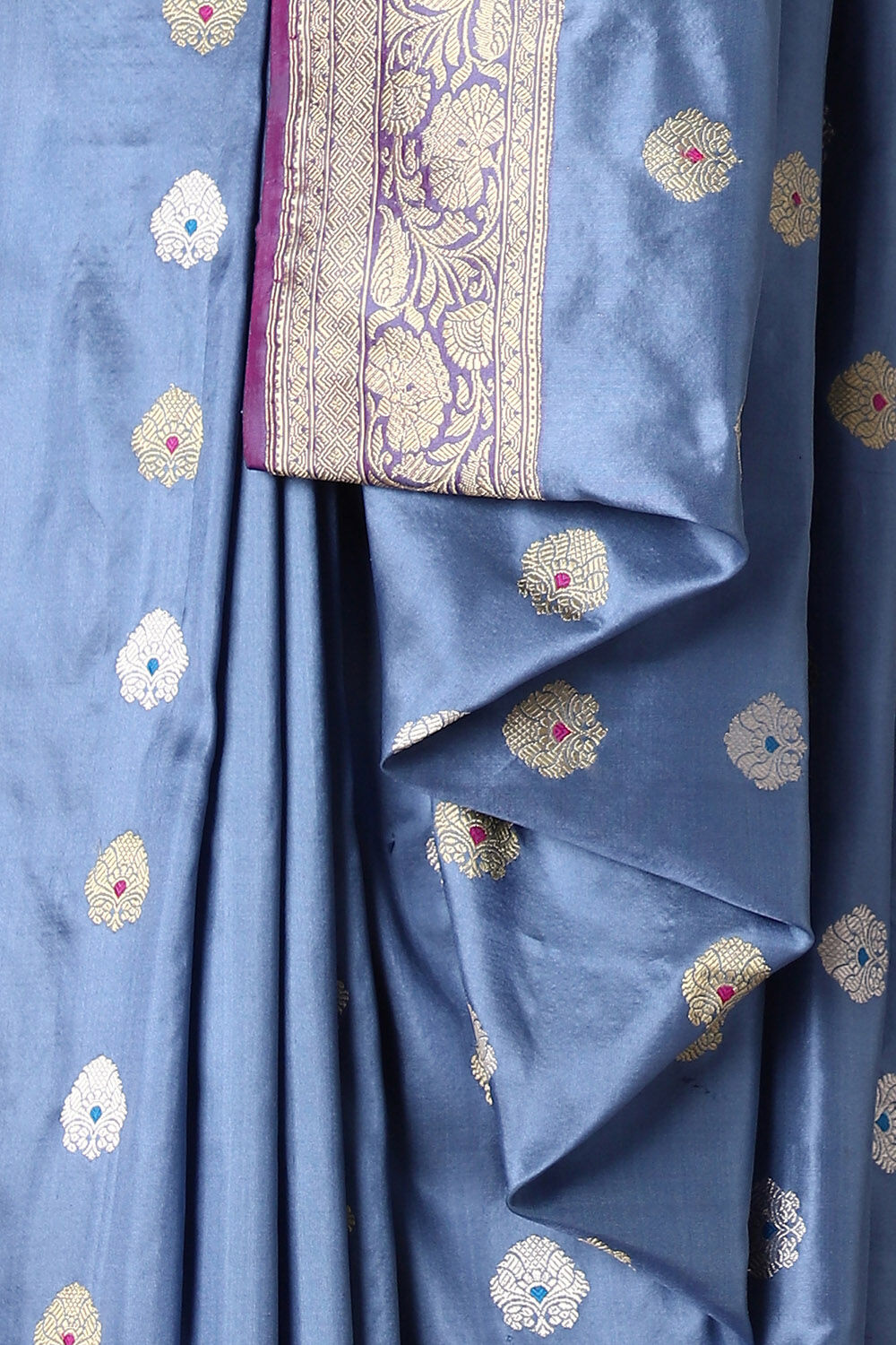 Blue Pure Silk Banarasi Saree image number null