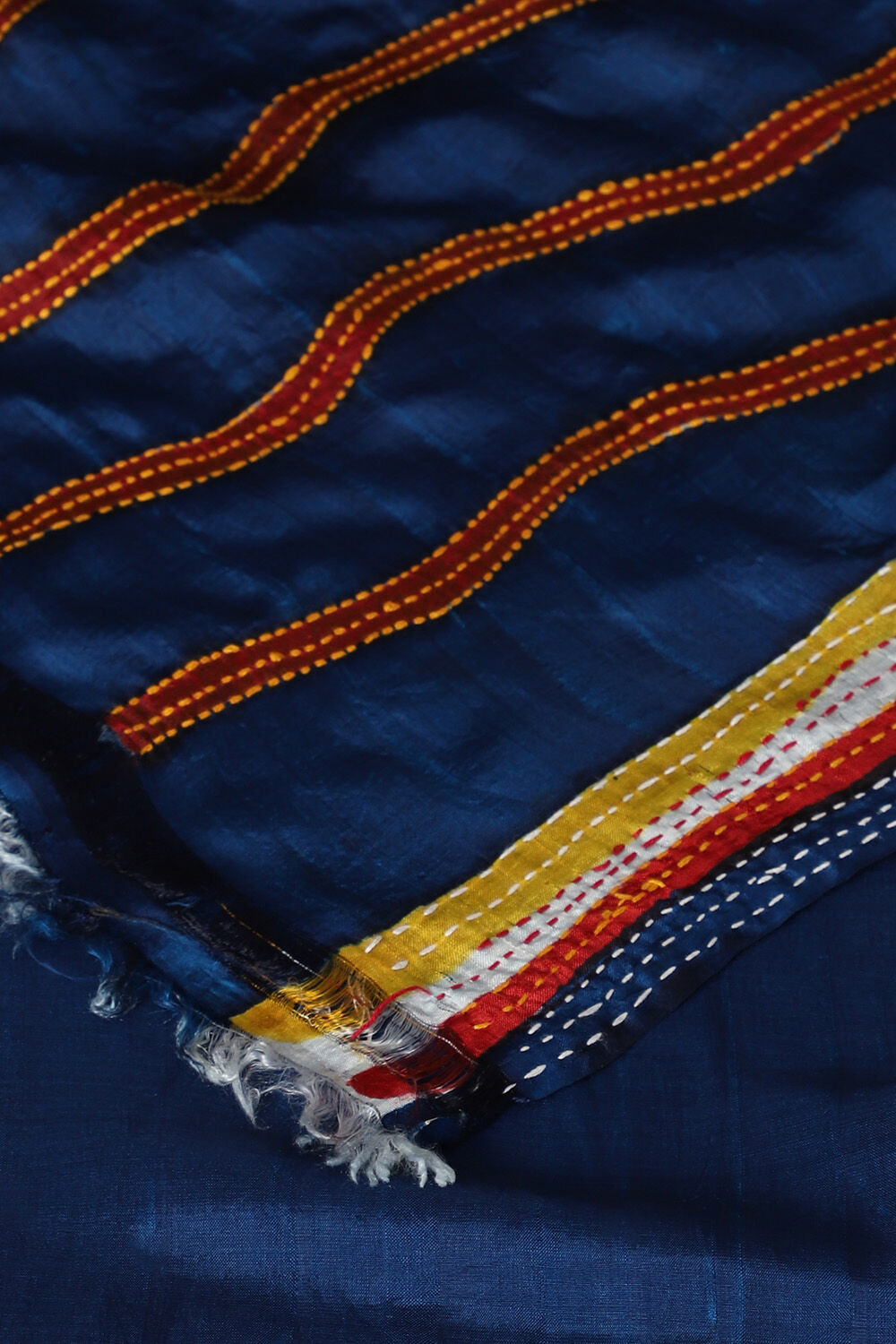 Blue Pure Silk Hand Painted Saree image number null