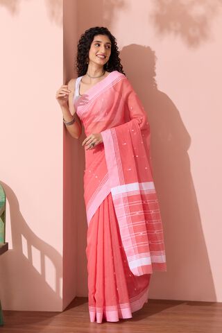 Light Pink Woven Pure Silk Cotton Chanderi Saree thumbnail image number null