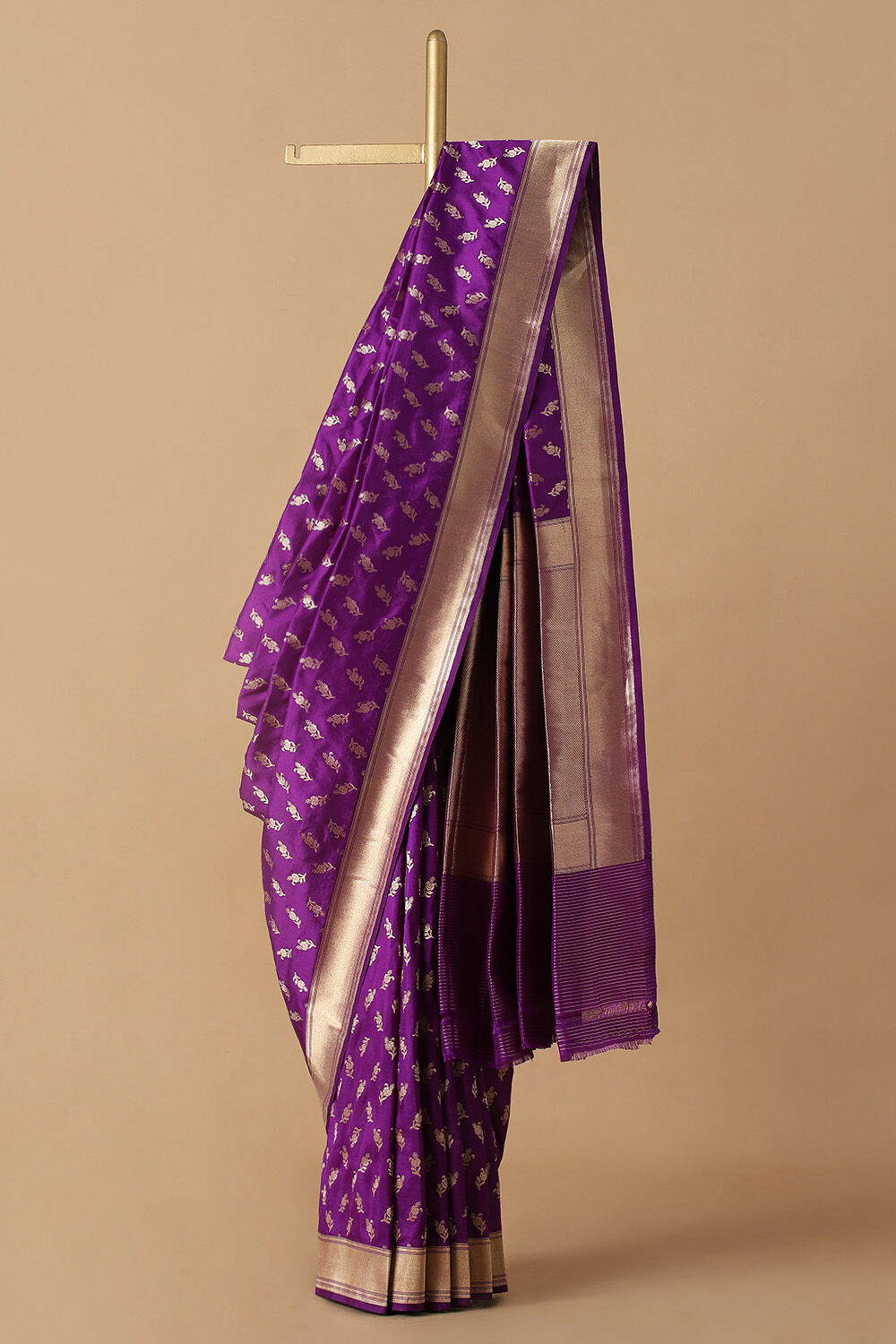 Purple Pure Silk Banarasi Saree image number null