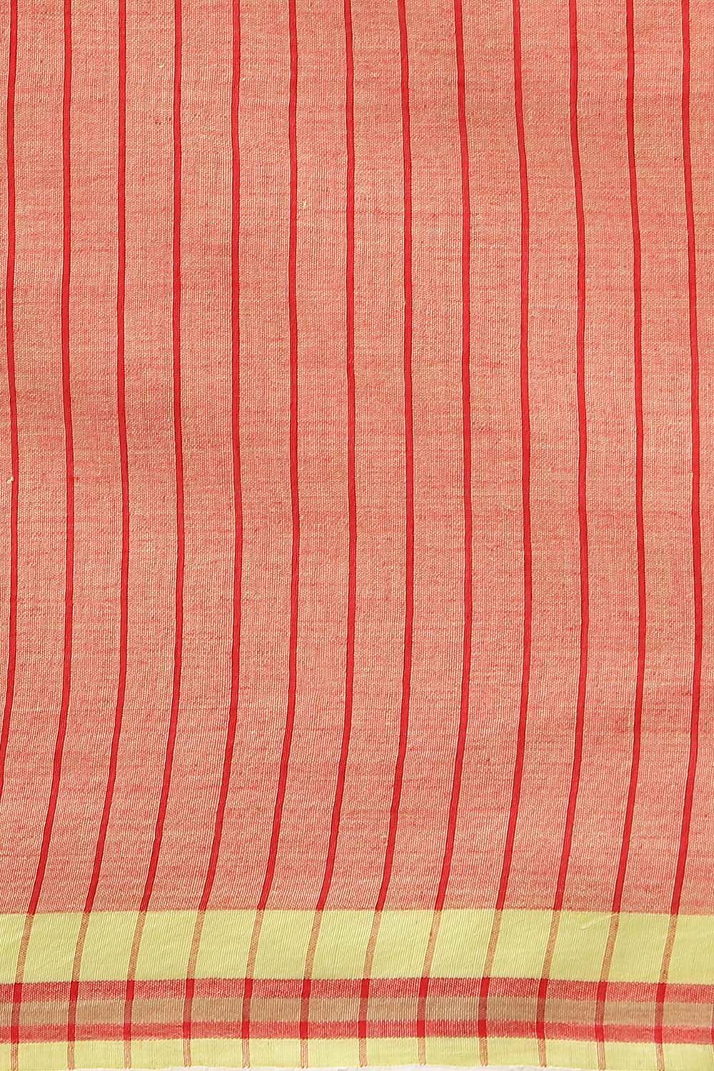Red Pure Cotton Jamdani Saree image number null