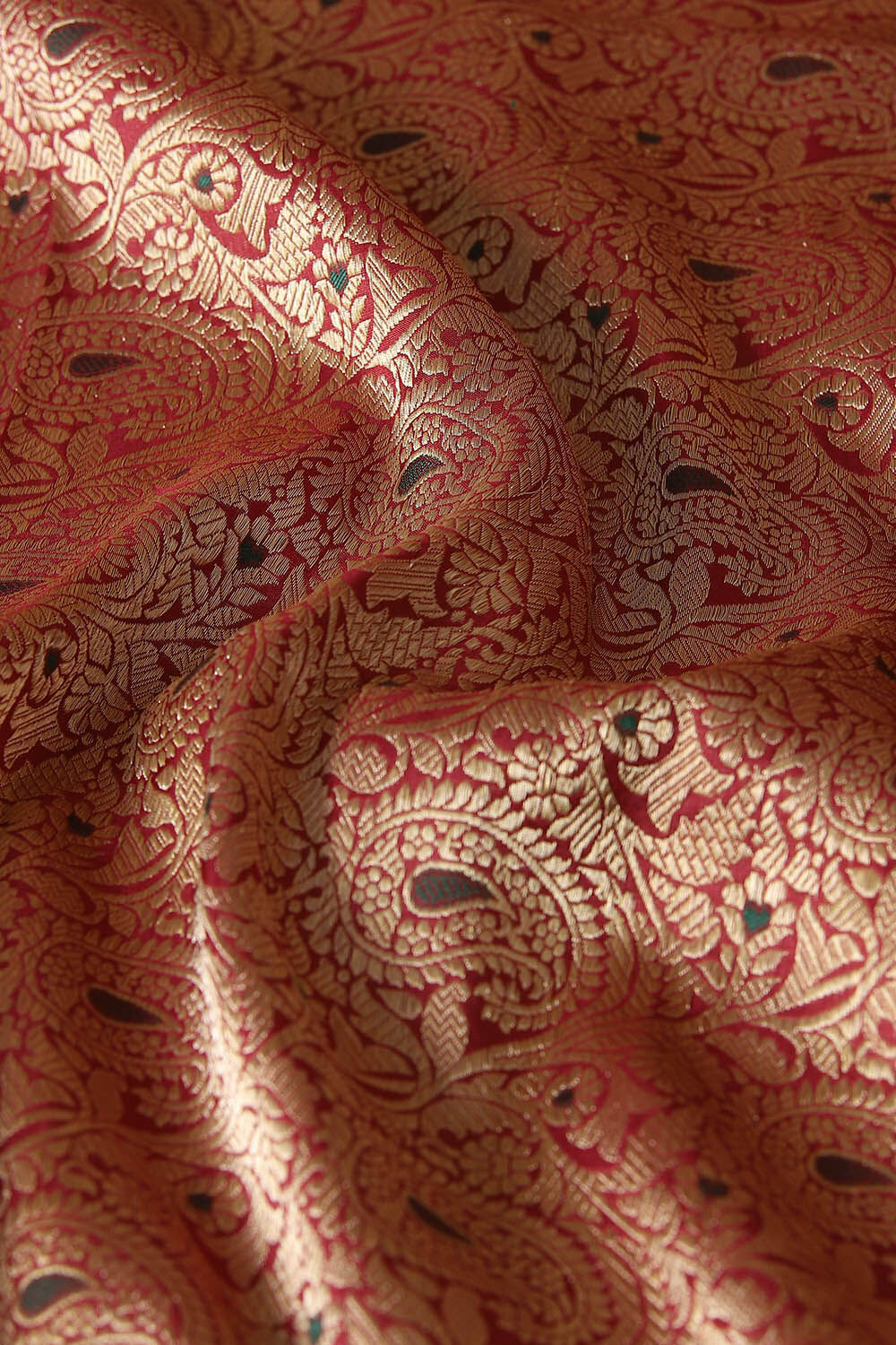 Dark Red Pure Silk Banarasi Brocade Saree image number null