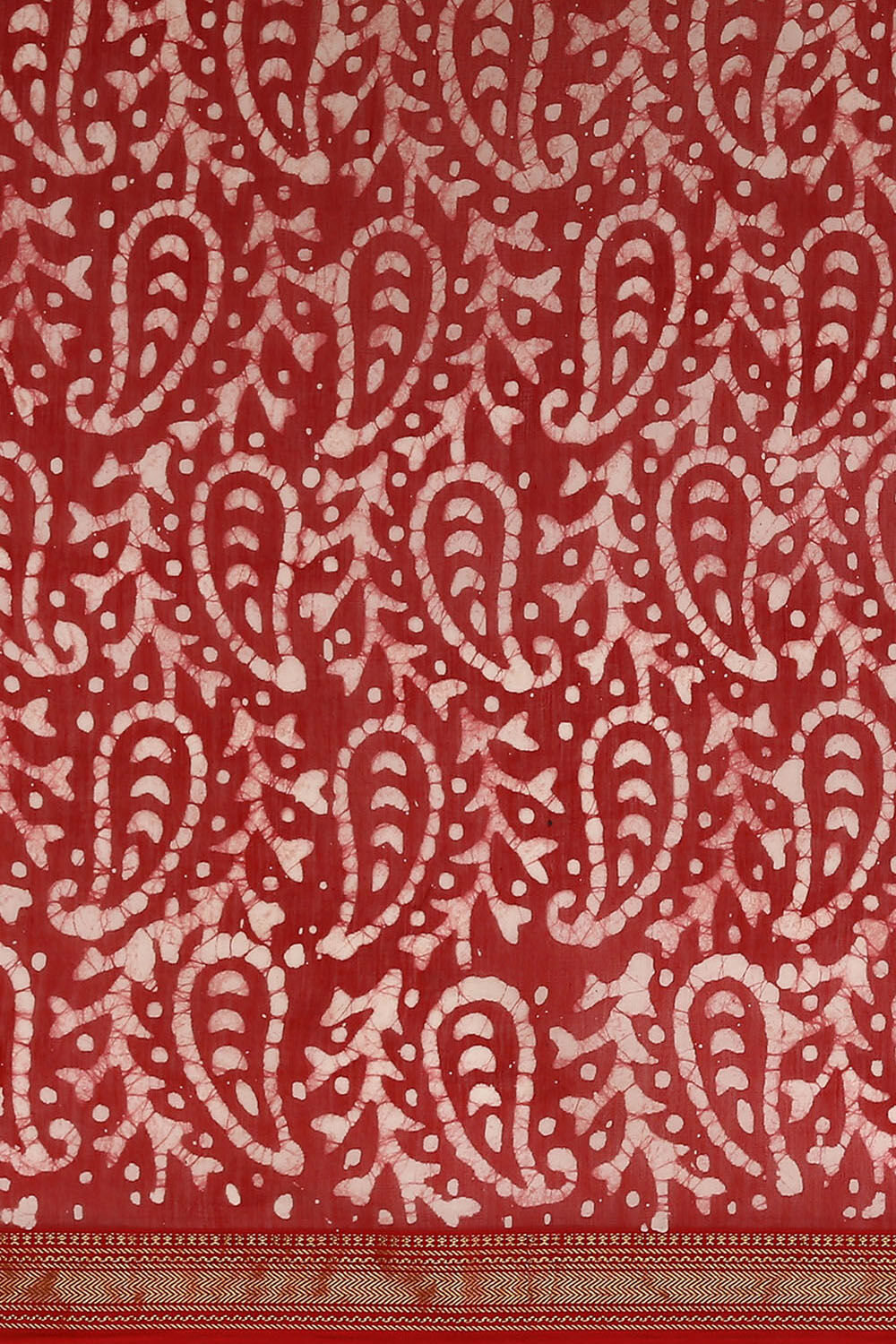 Red Batik Pure Silk Cotton Saree image number null
