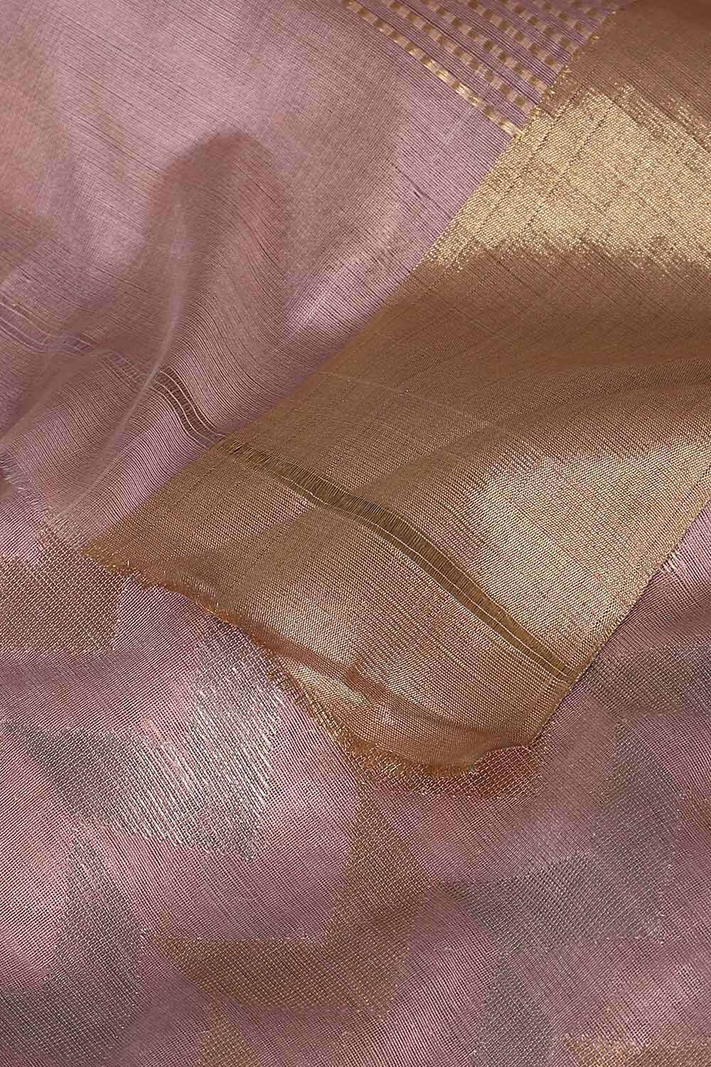 Pink Pure Silk Cotton Chanderi Saree image number null