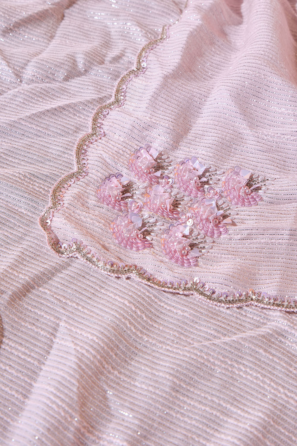 Light Pink Viscose Embroidered Saree image number null