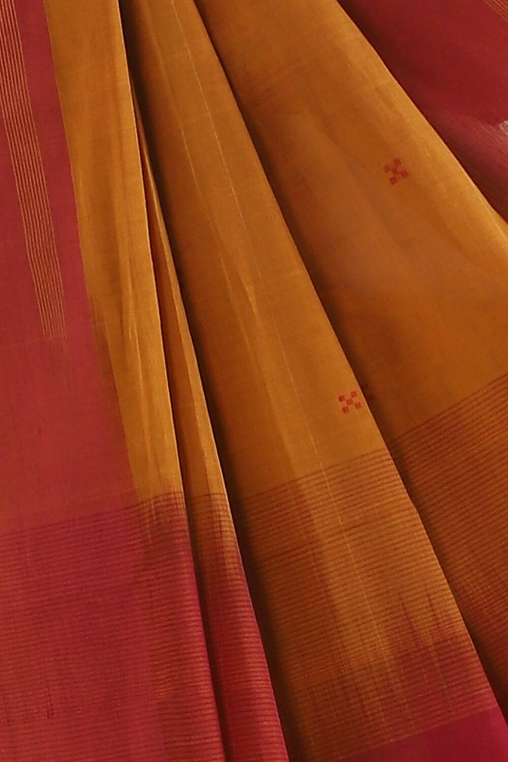 Dark Pure Yellow Cotton South Saree image number null