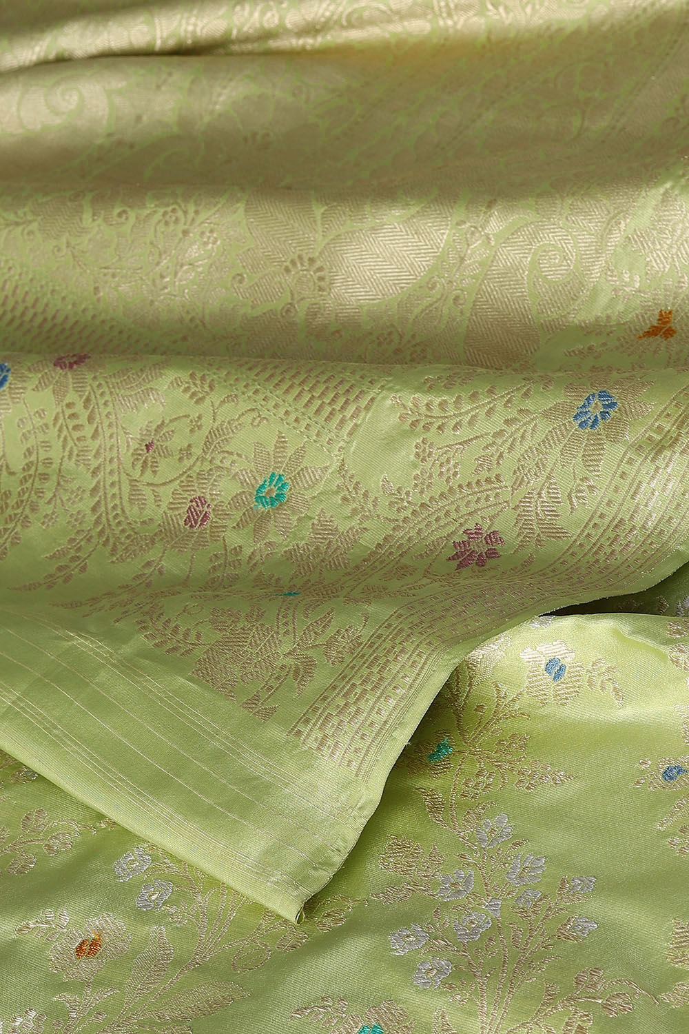 Light Green Pure Silk Banarasi Saree image number null