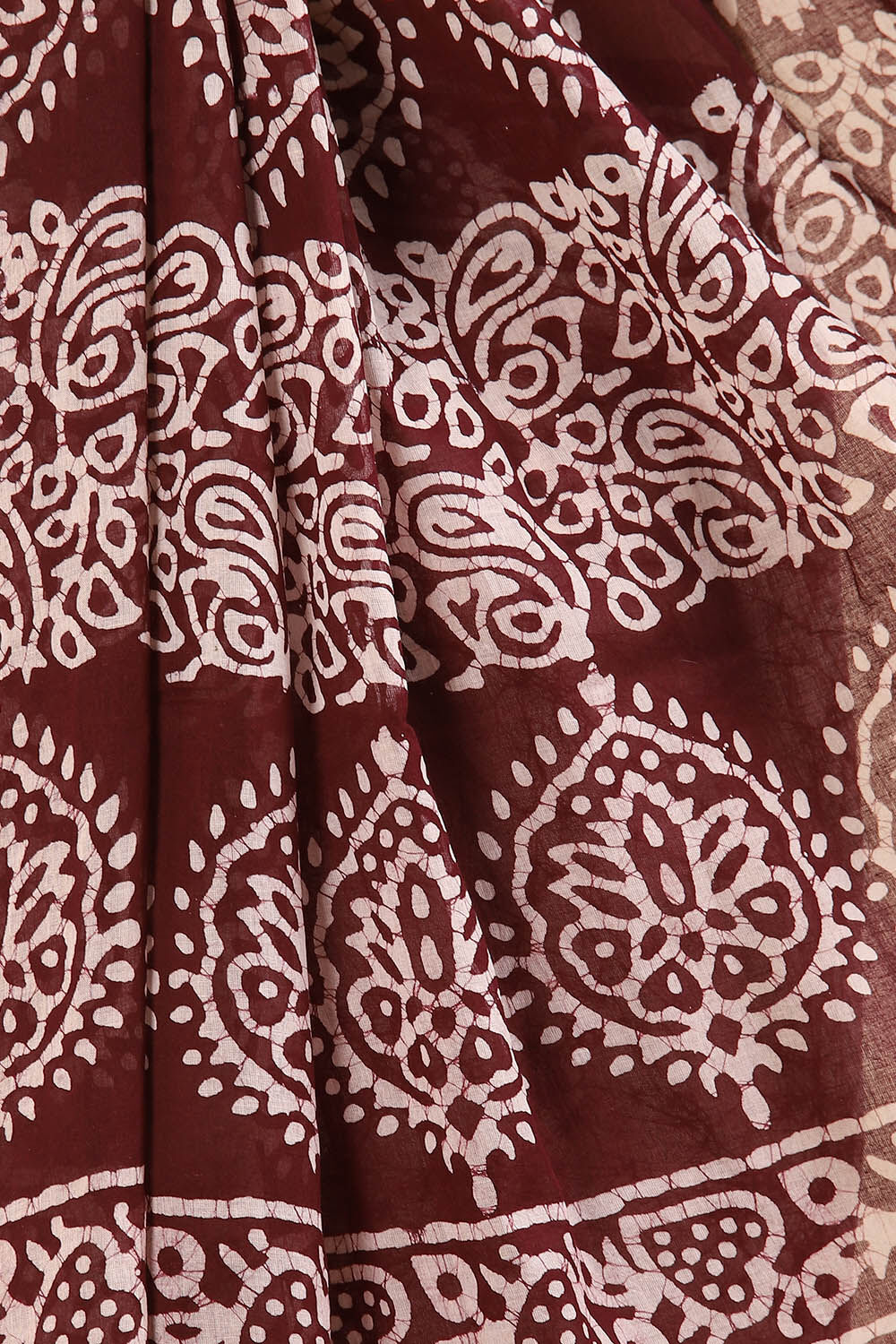 Brown Pure Cotton Batik Saree image number null
