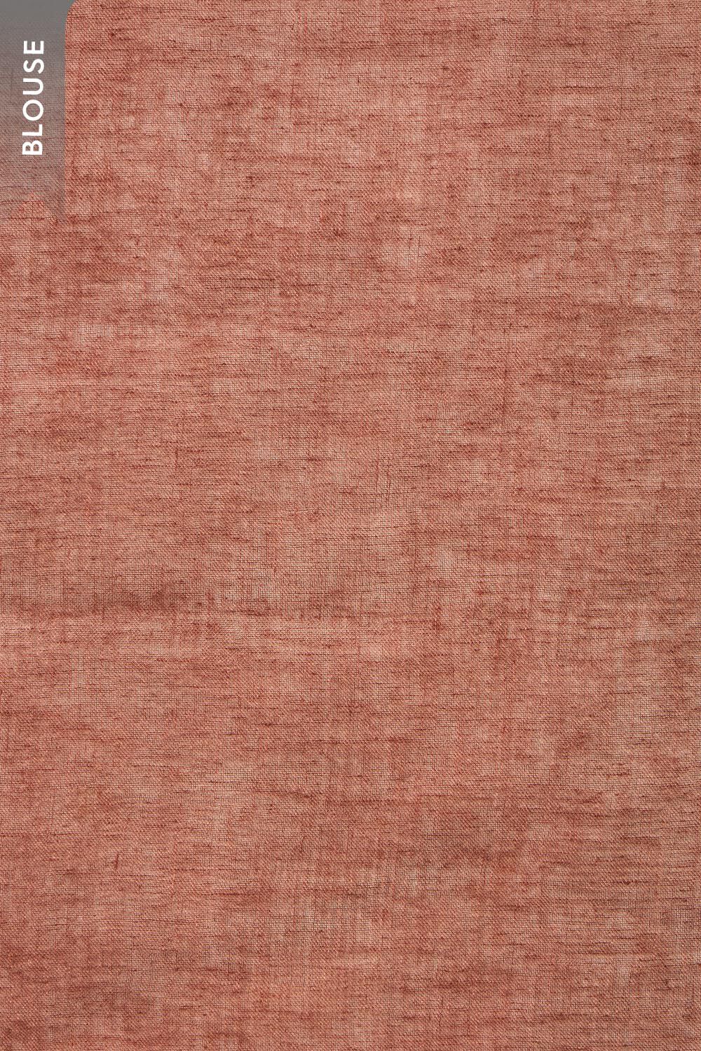 Pink Screen Printed Pure Linen Saree image number null