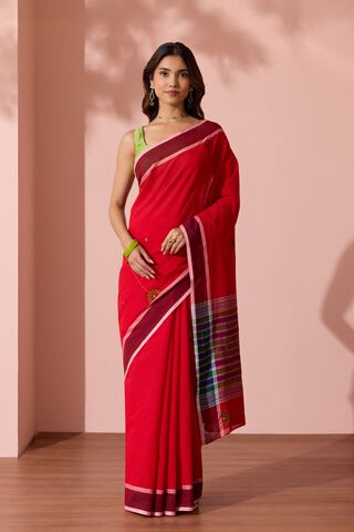 Red Karnataka Pure Cotton Lambani Saree thumbnail image number null