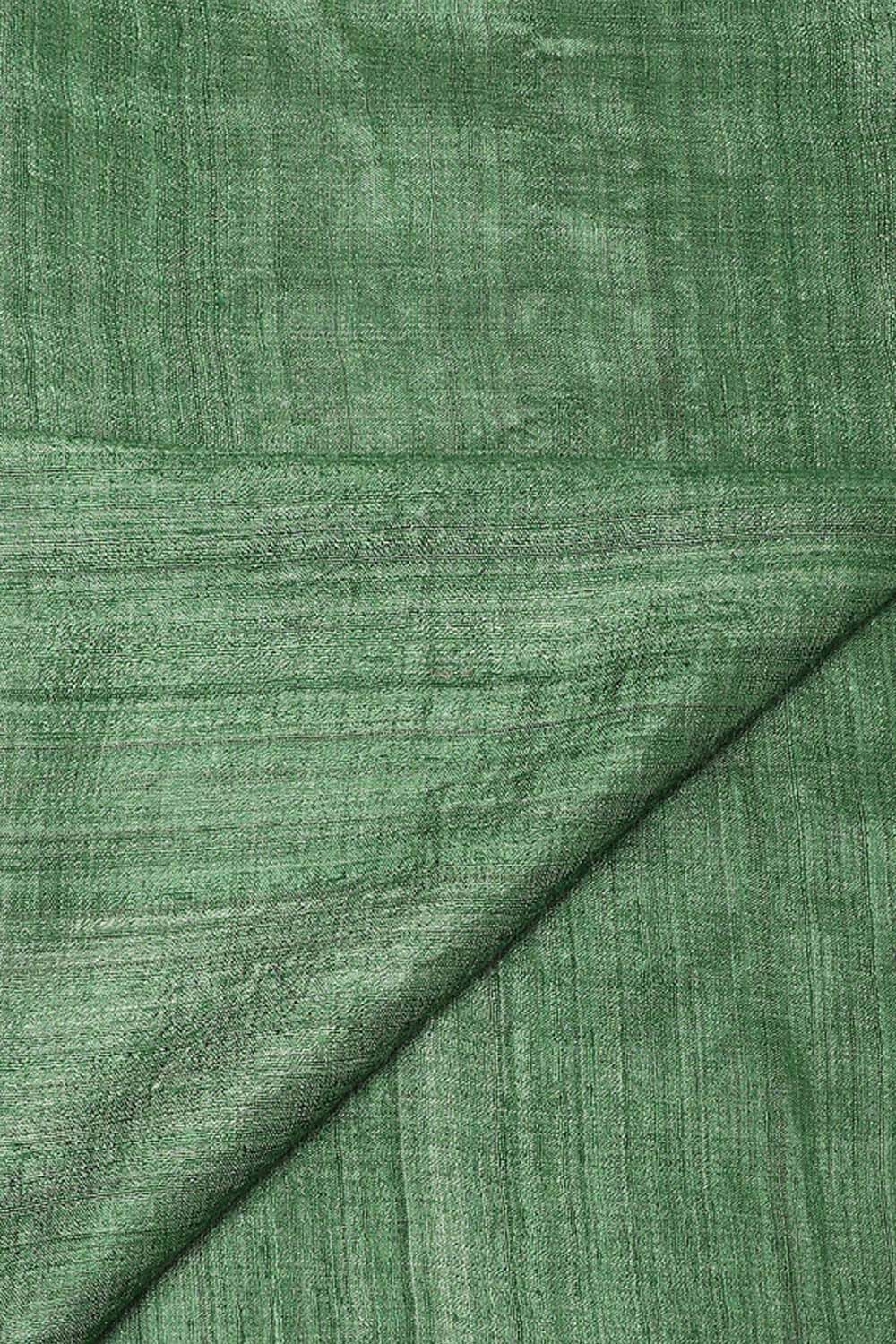 Green Pure Silk Tussar Jamdani Saree image number null