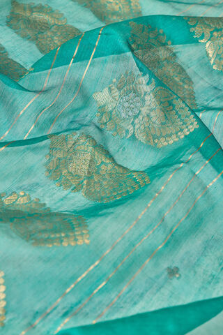 Blue Woven Pure Silk Cotton Chanderi Saree thumbnail image number null