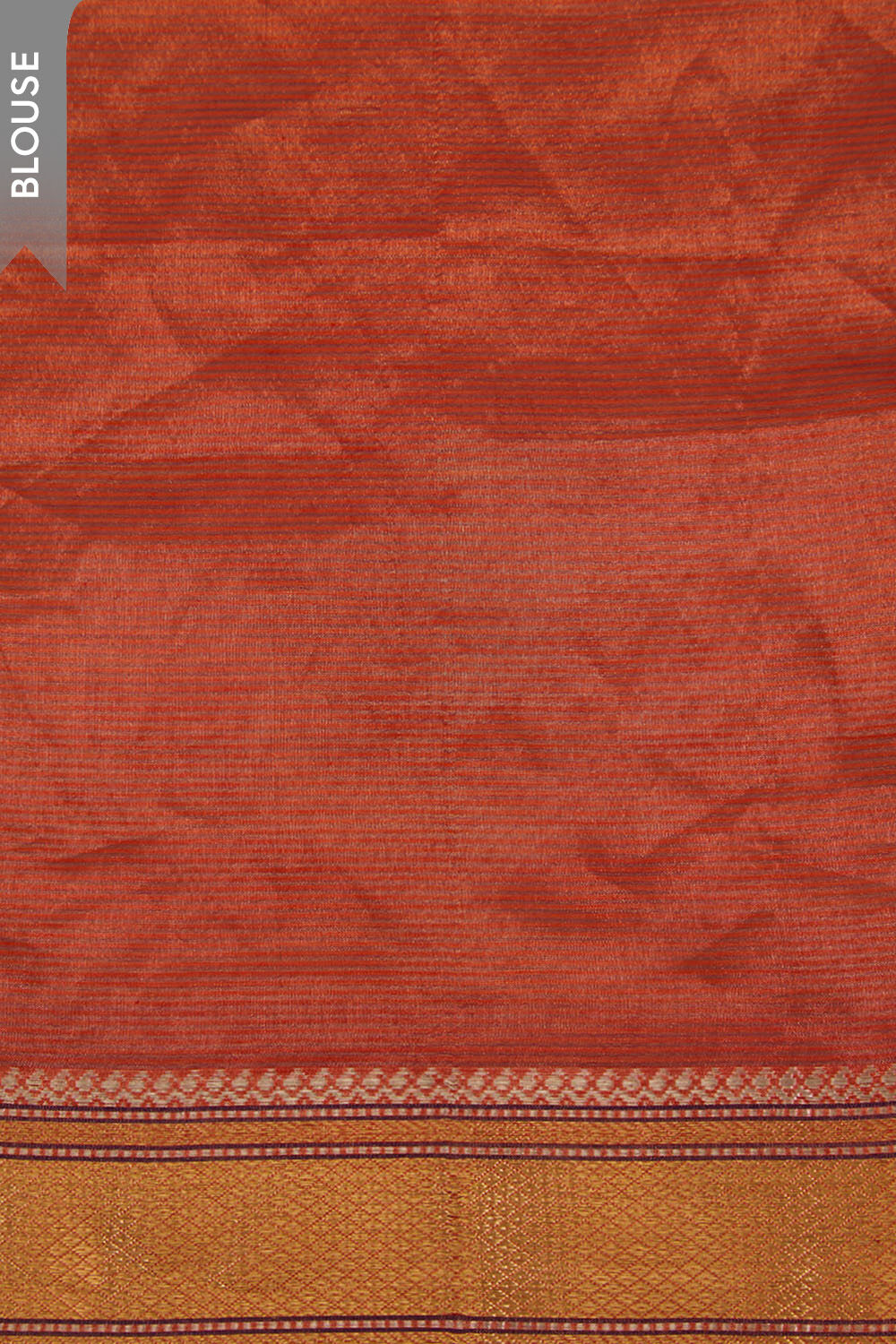 Orange Woven Pure Silk Tissue Maheshwari Saree image number null