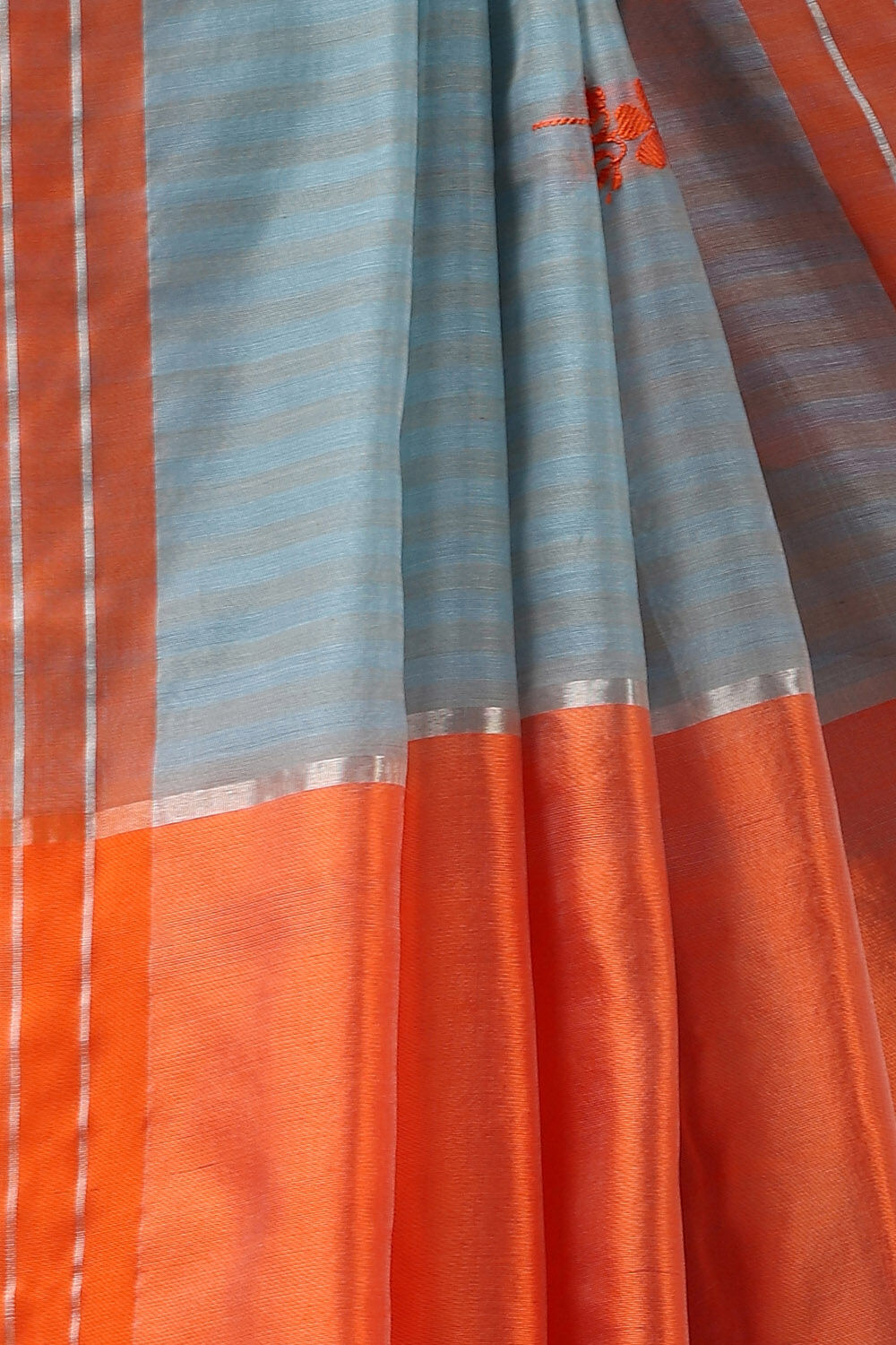 Light Blue Pure Silk Cotton Chanderi Saree image number null