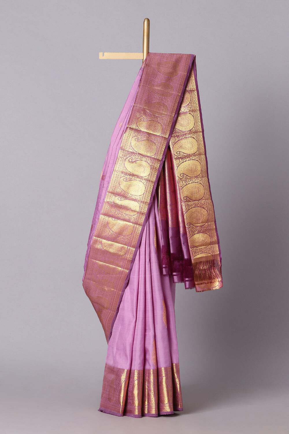 Light Violet Pure Silk Kanjivaram Saree image number null