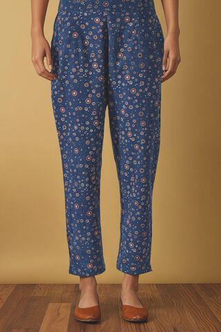 Blue Pure Cotton Ajrakh Trouser image number