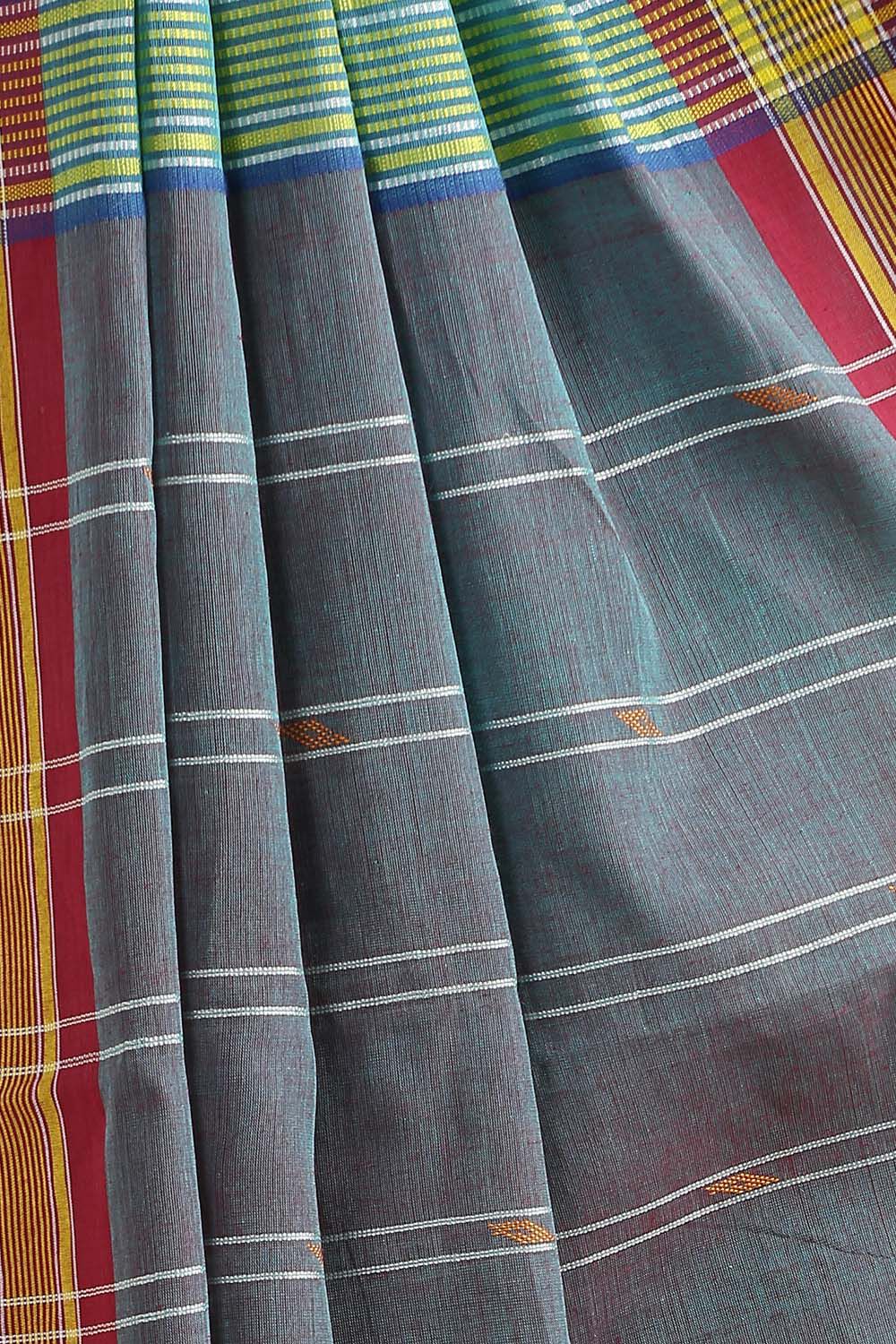 Green Pure Cotton South Saree image number null