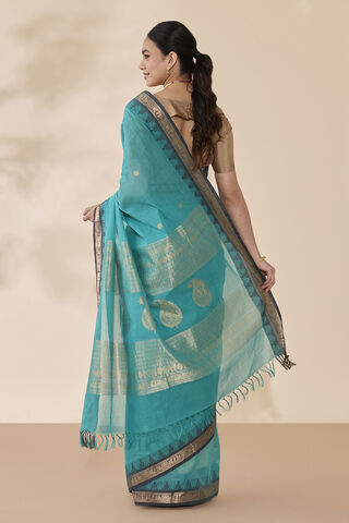 Light Blue Woven Pure Cotton Saree thumbnail image number null
