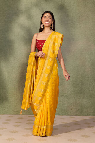 Yellow Woven Pure Viscose Saree thumbnail image number null