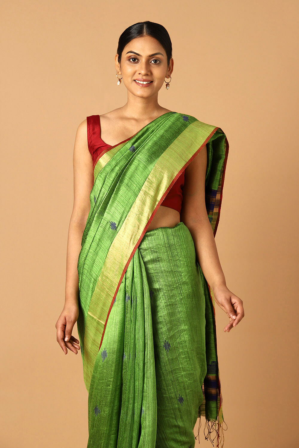 Green Pure Silk Vanya Jamdani Saree image number null