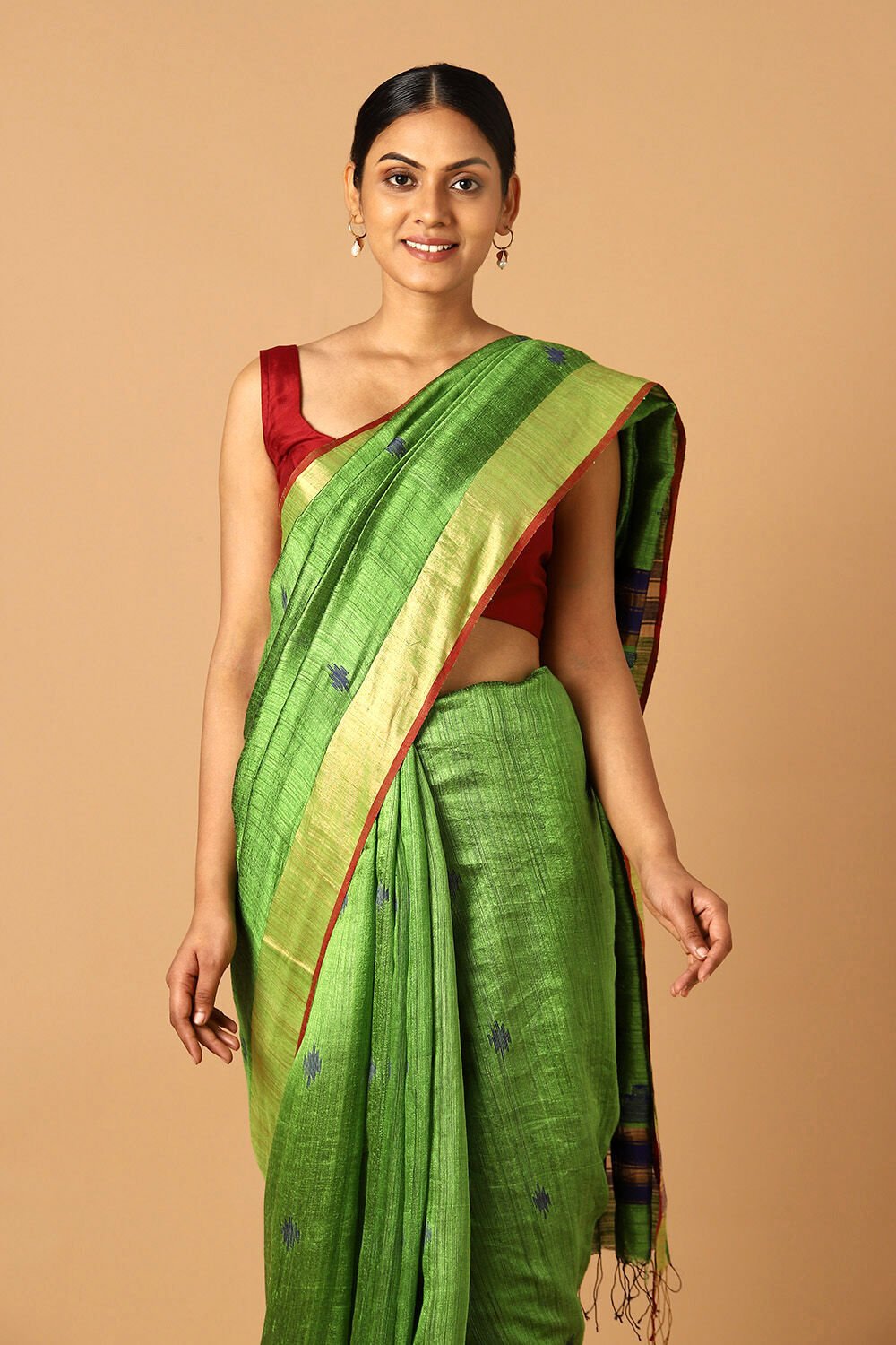 Green Pure Silk Vanya Jamdani Saree image number null