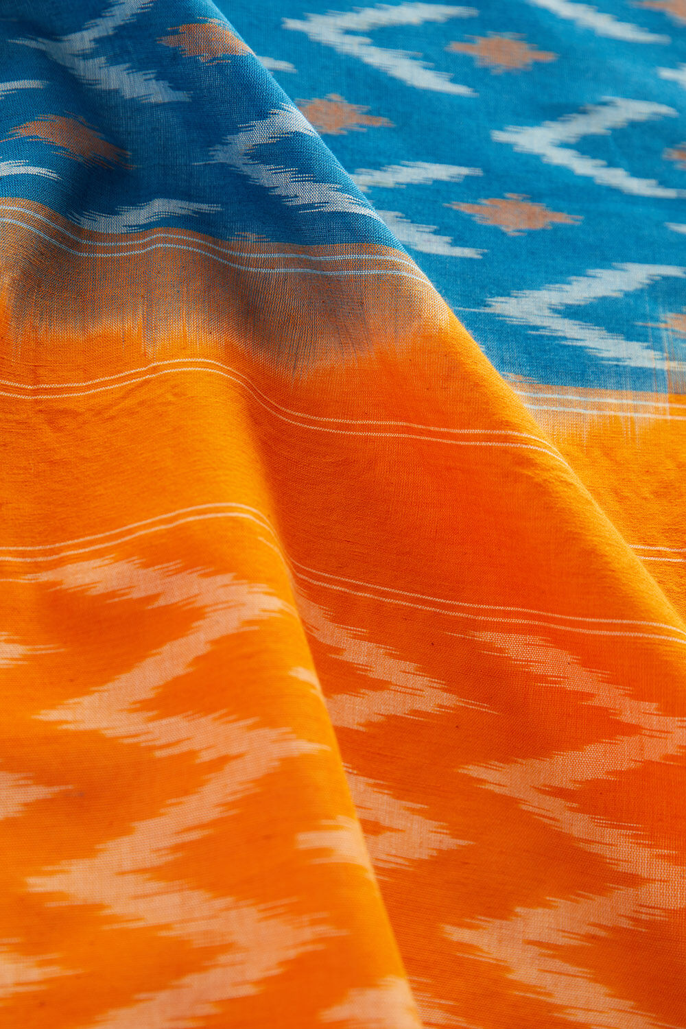 Blue Ikat Pure Cotton Pochampalli Saree image number null