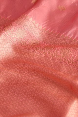 Pink Silk Viscose Kadwa Banaras Inspired Design Saree thumbnail image number null