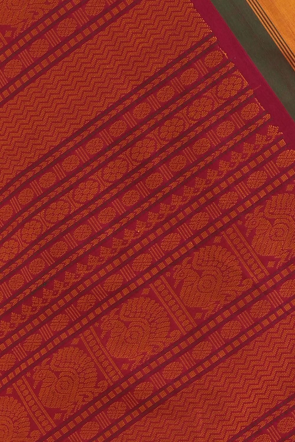 Dark Pink Pure Cotton South Saree image number null