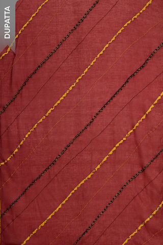 Yellow Pure Cotton Ajrakh Unstitched Suit Set thumbnail image number null