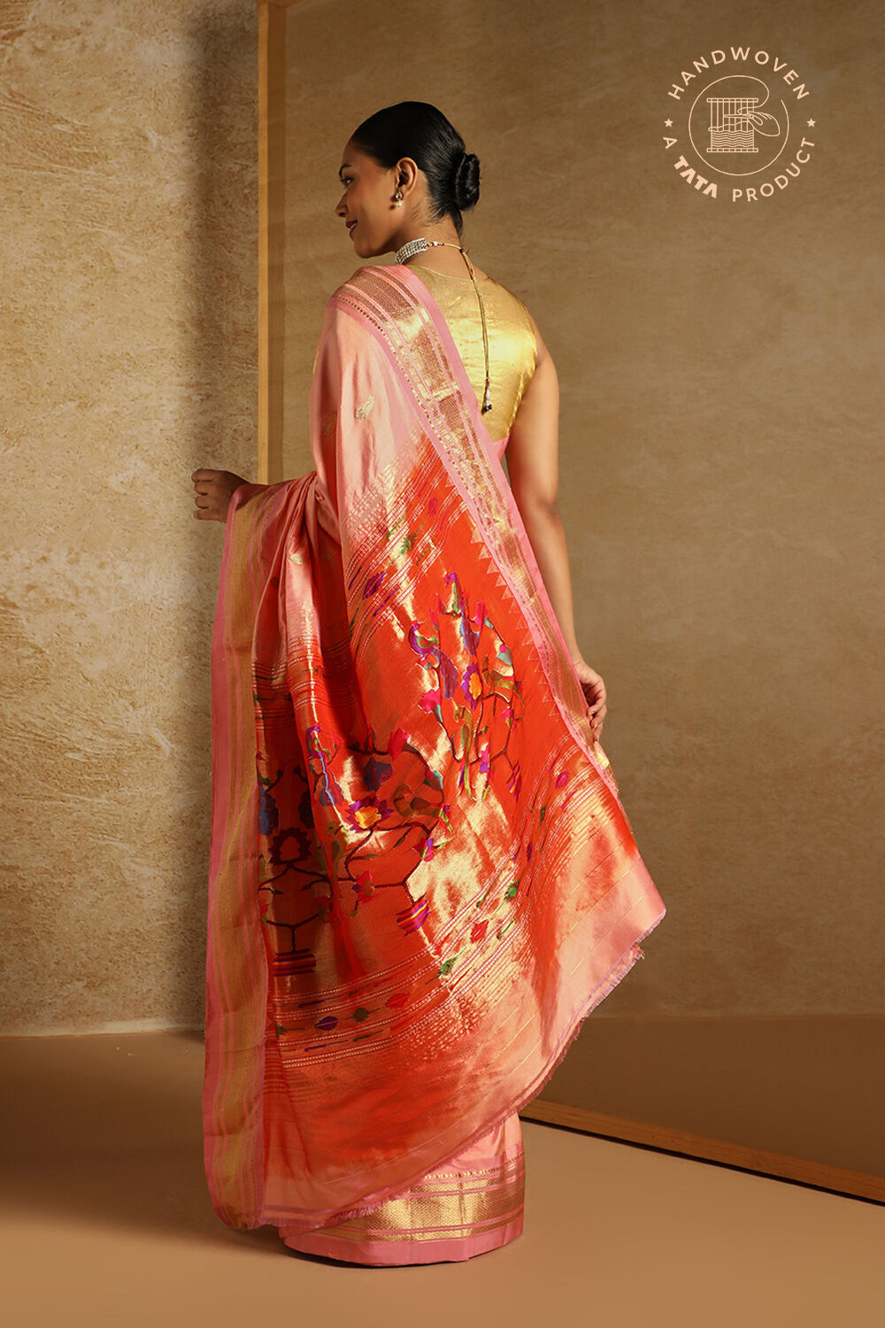 Pink Pure Silk Paithani Saree image number null