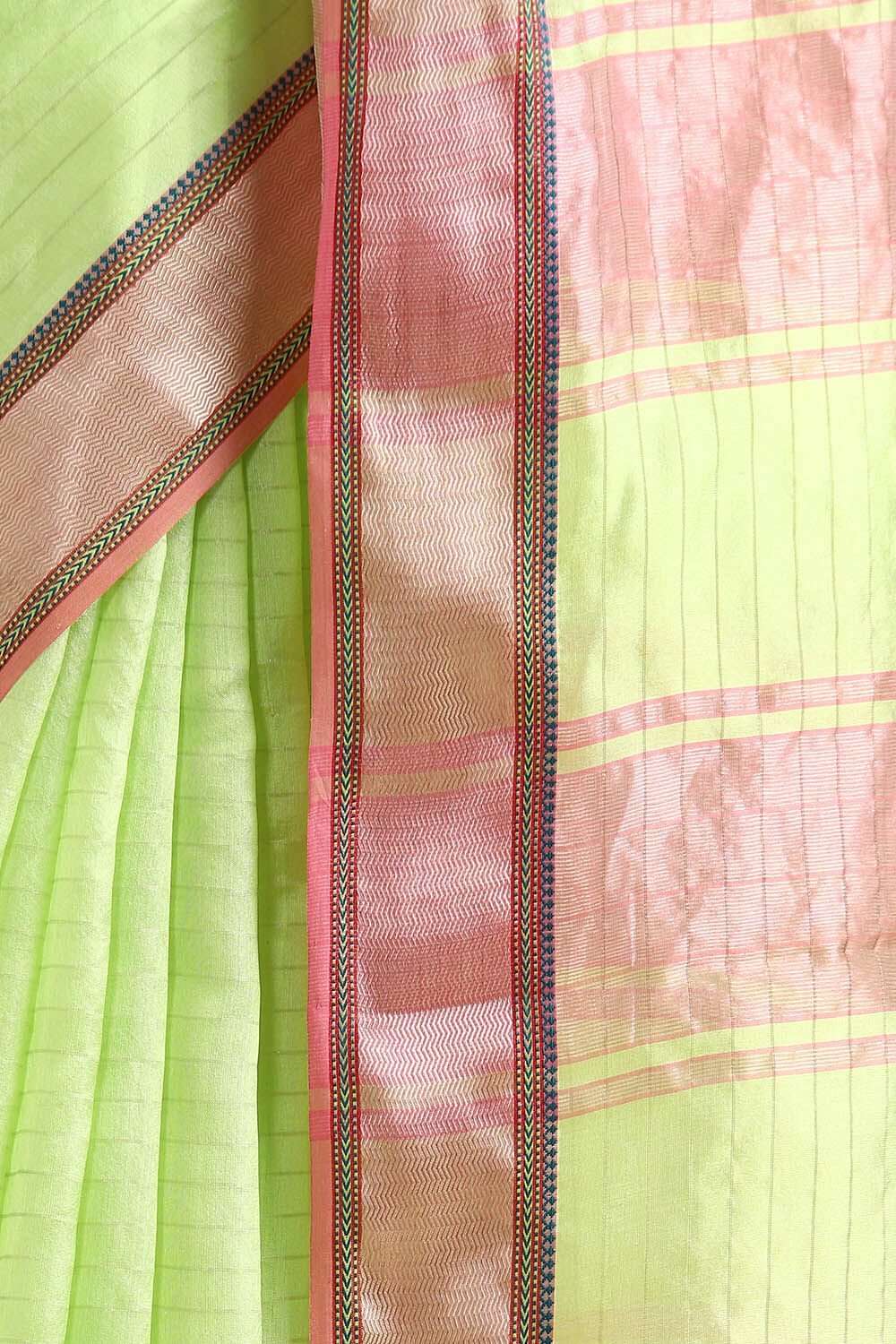 Green Pure Silk Maheswari Saree image number null