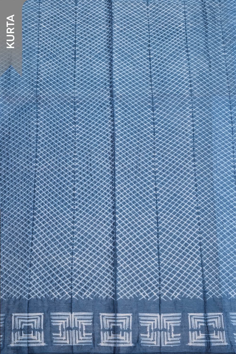 Dark Blue Pure Silk Cotton Tie and Dye Shibori Unstitched Suit Set image number null