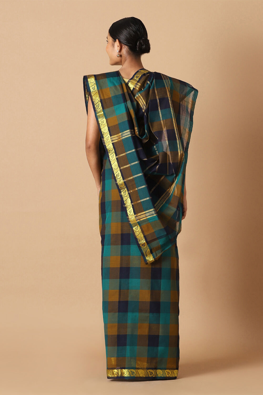 Blue Pure Cotton Chettinad Saree image number null