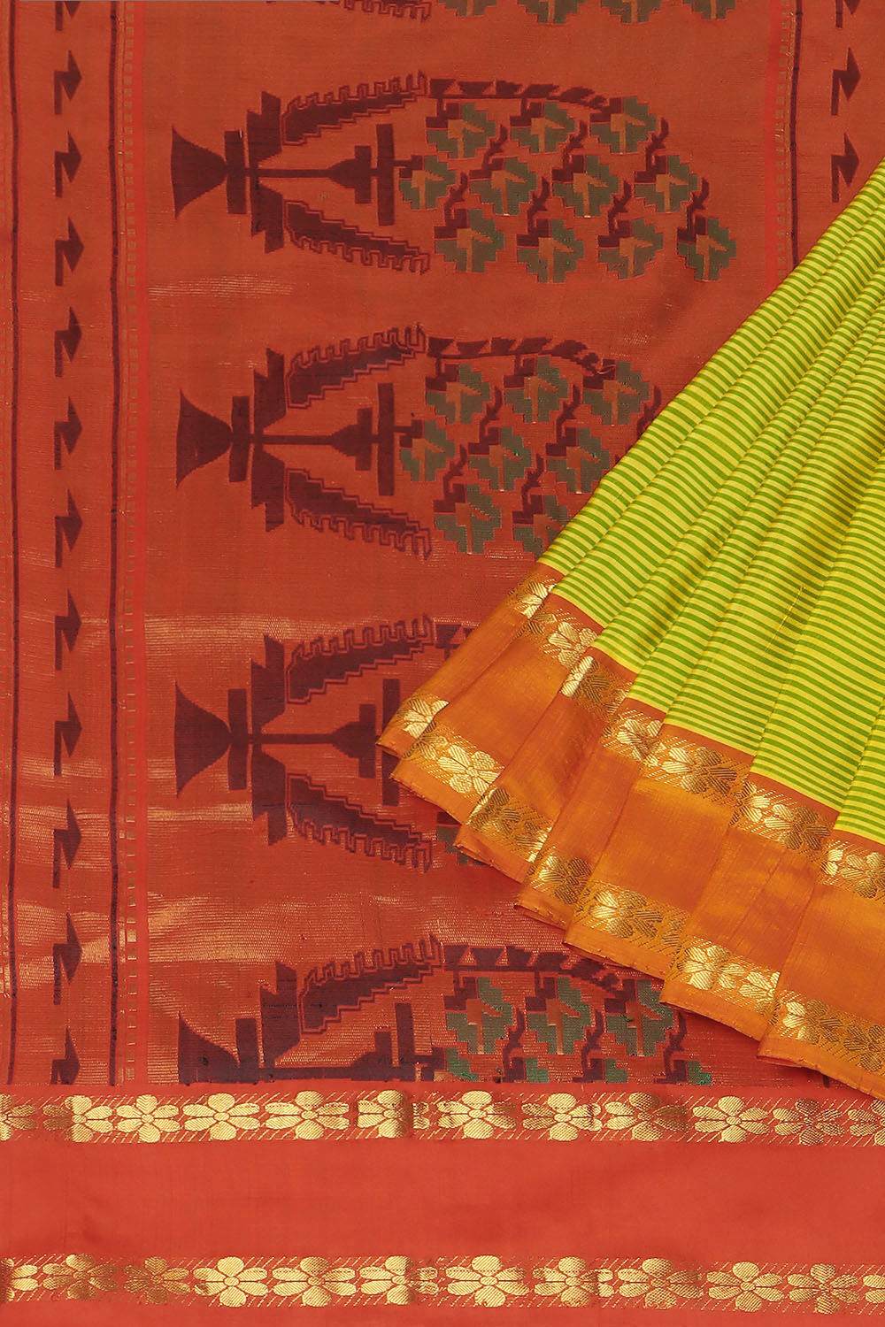 Light Green Pure Silk South Saree image number null