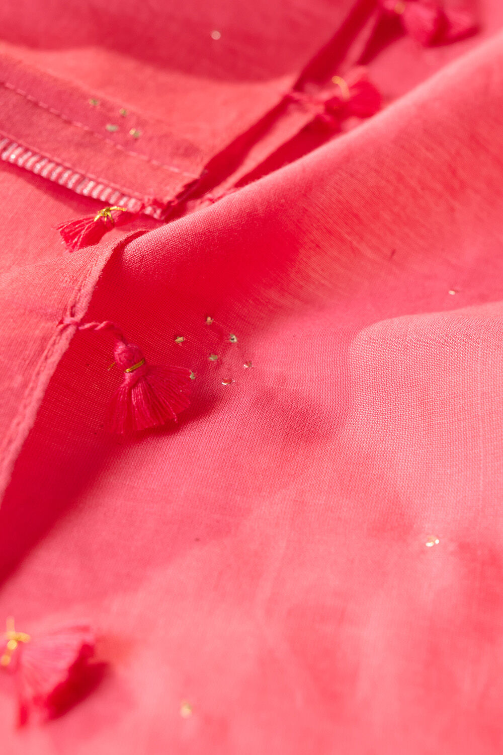 Pink Bengal Pure Silk Cotton Mukaish Embroidered Saree image number null