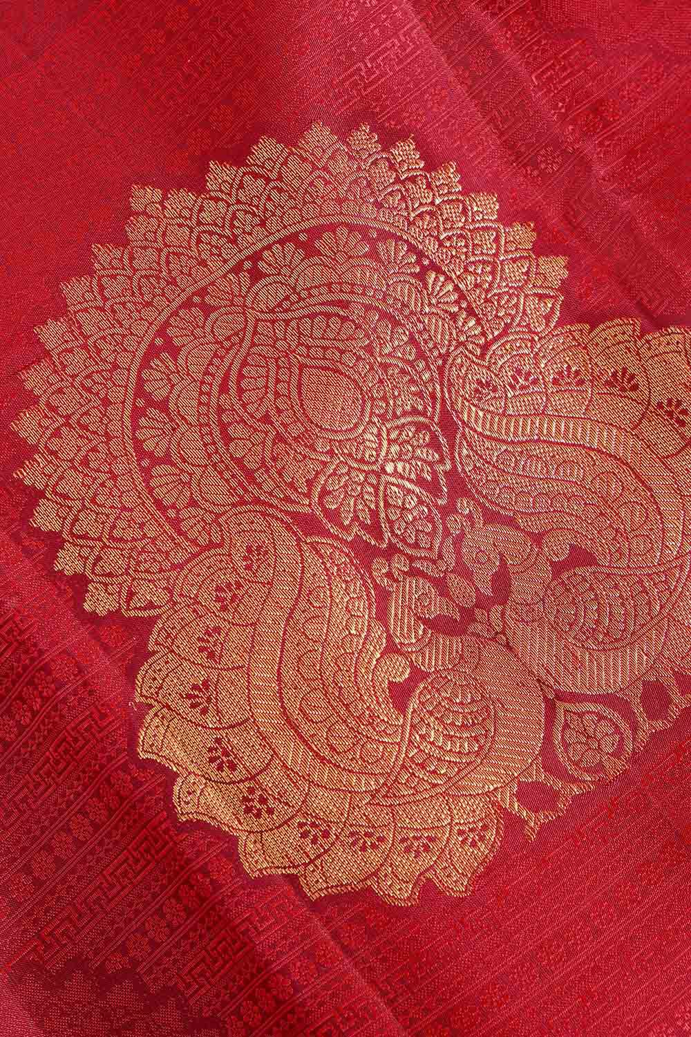 Dark Red Pure Silk Woven Kanjivaram Saree image number null