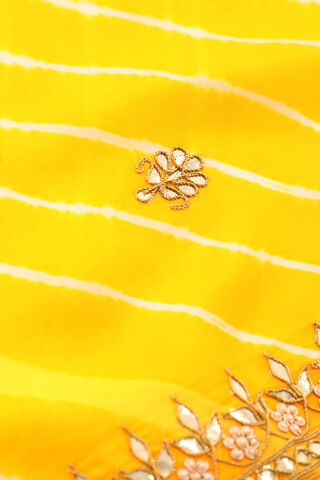 Light Yellow Craft Viscose Leheriya Saree thumbnail image number null