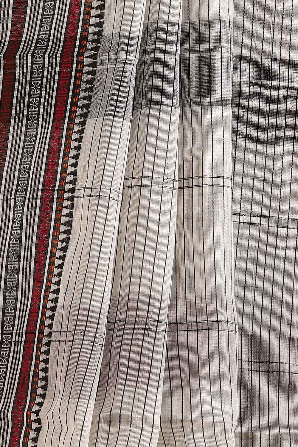White Pure Cotton Naranyanpet Saree image number null