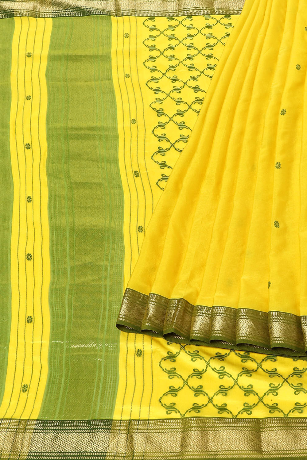 Yellow Pure Pure Silk Maheswari Saree image number null