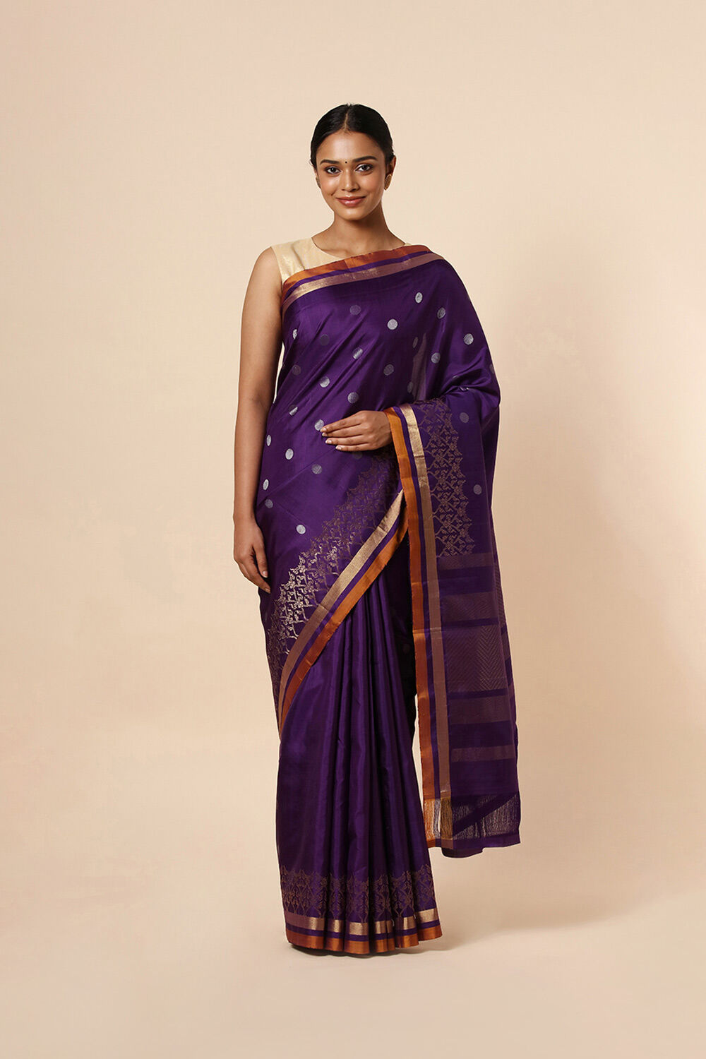Light Blue Pure Soft Silk Saree image number null