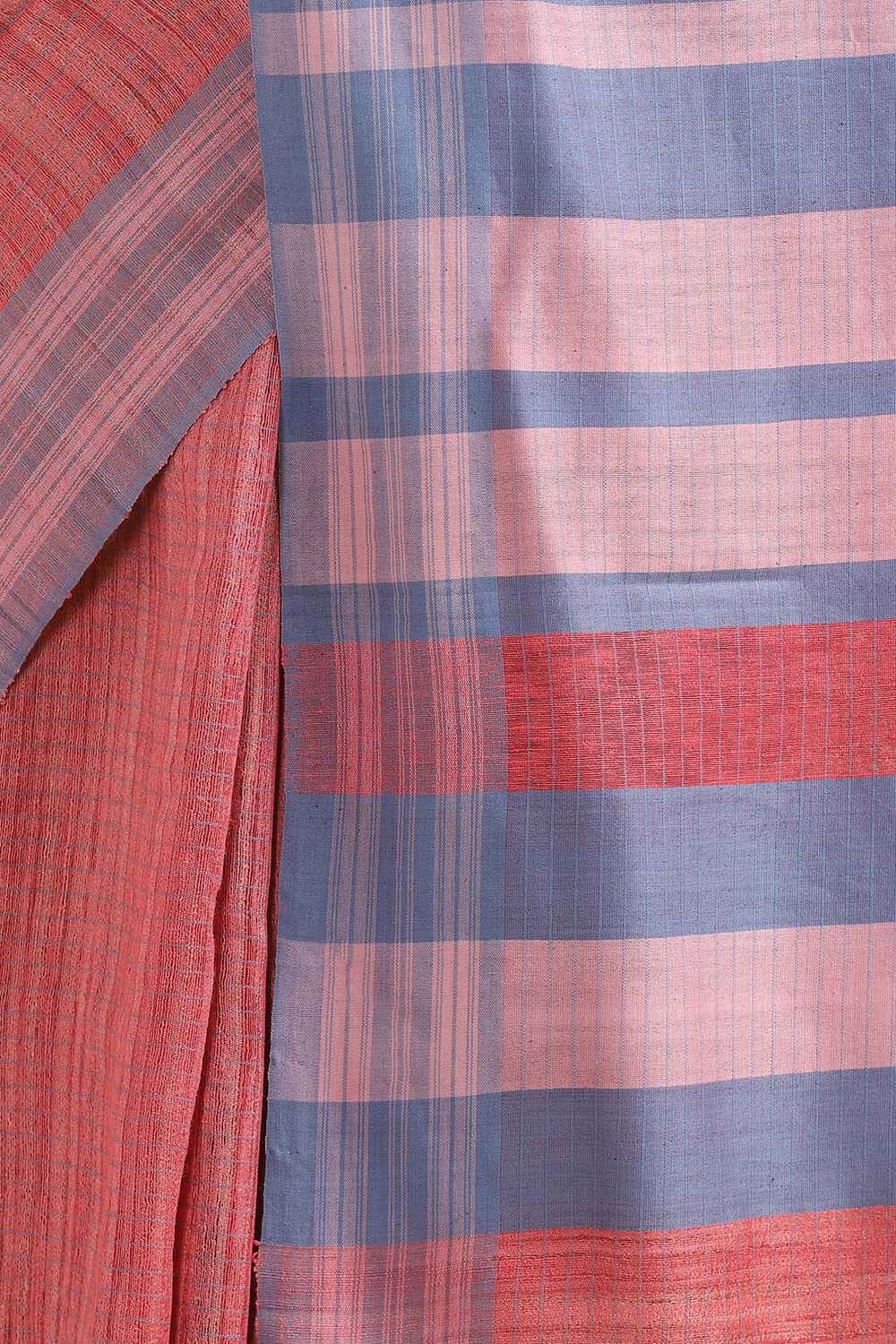 Light Red Pure Tussar Silk Bhagalpuri Saree image number null
