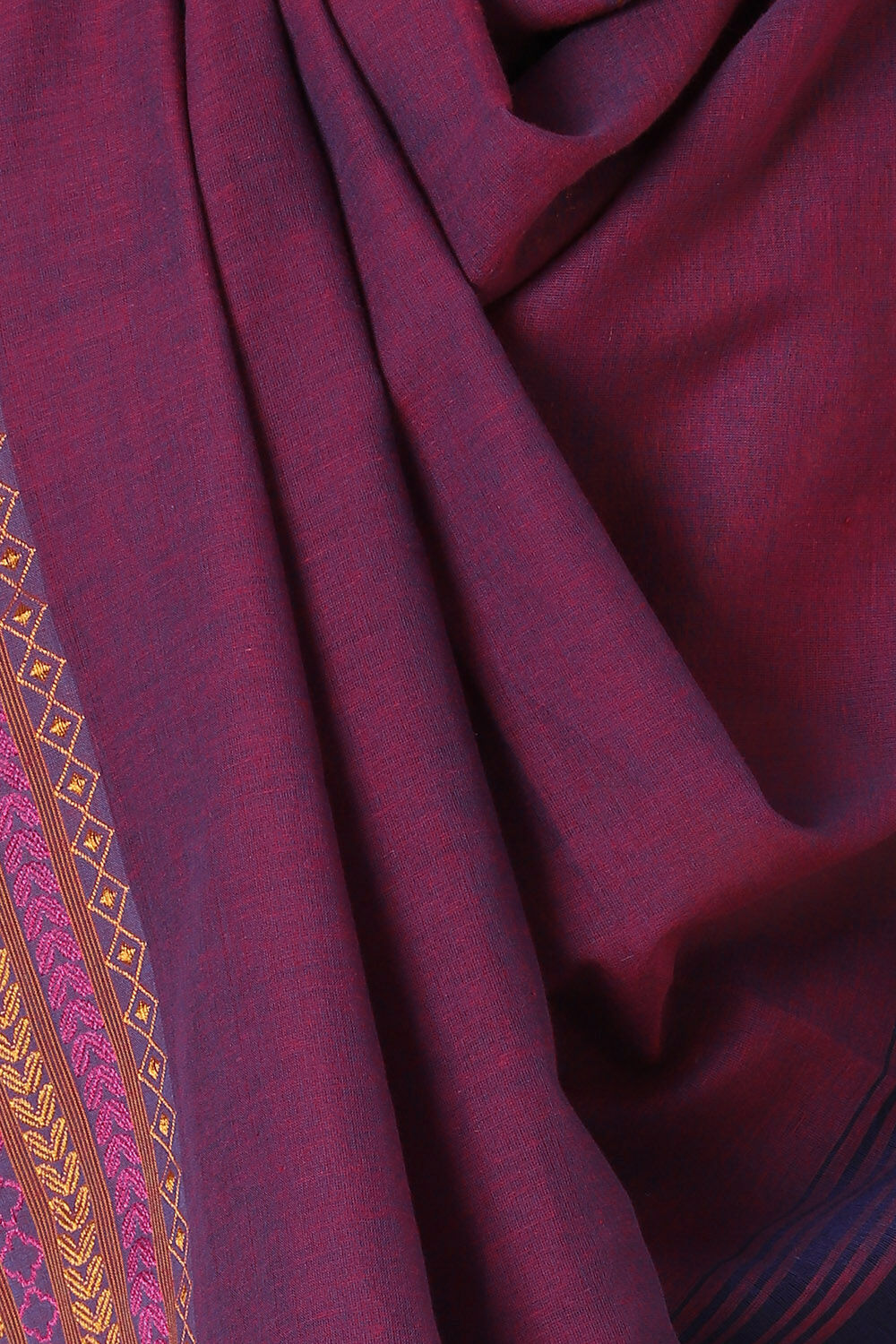 Purple Pure Cotton Bengal Saree image number null
