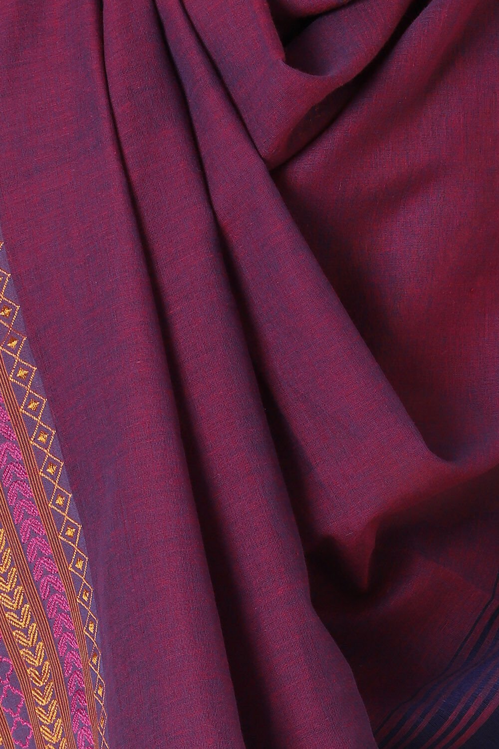 Purple Pure Cotton Bengal Saree image number null