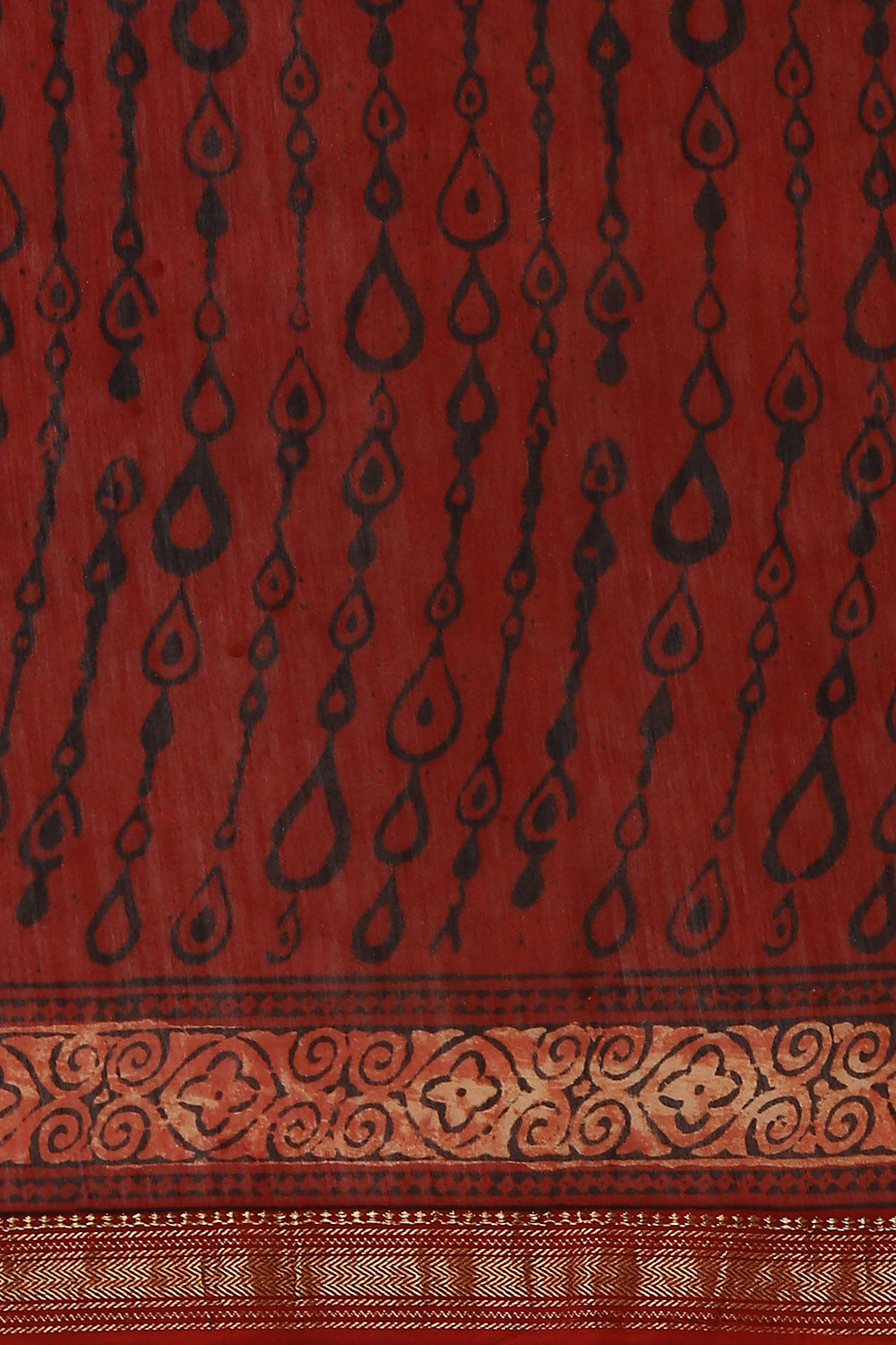 Black Pure Silk Cotton Bagru Printed Saree image number null