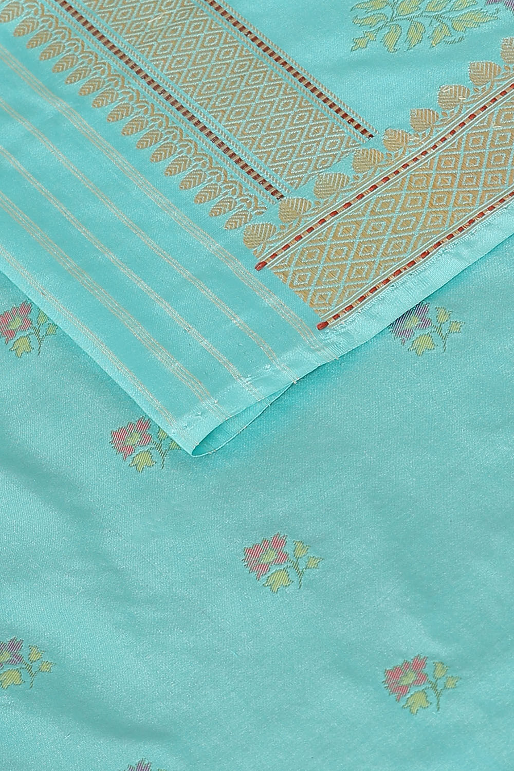Light Blue Pure Silk Banarasi Saree image number null