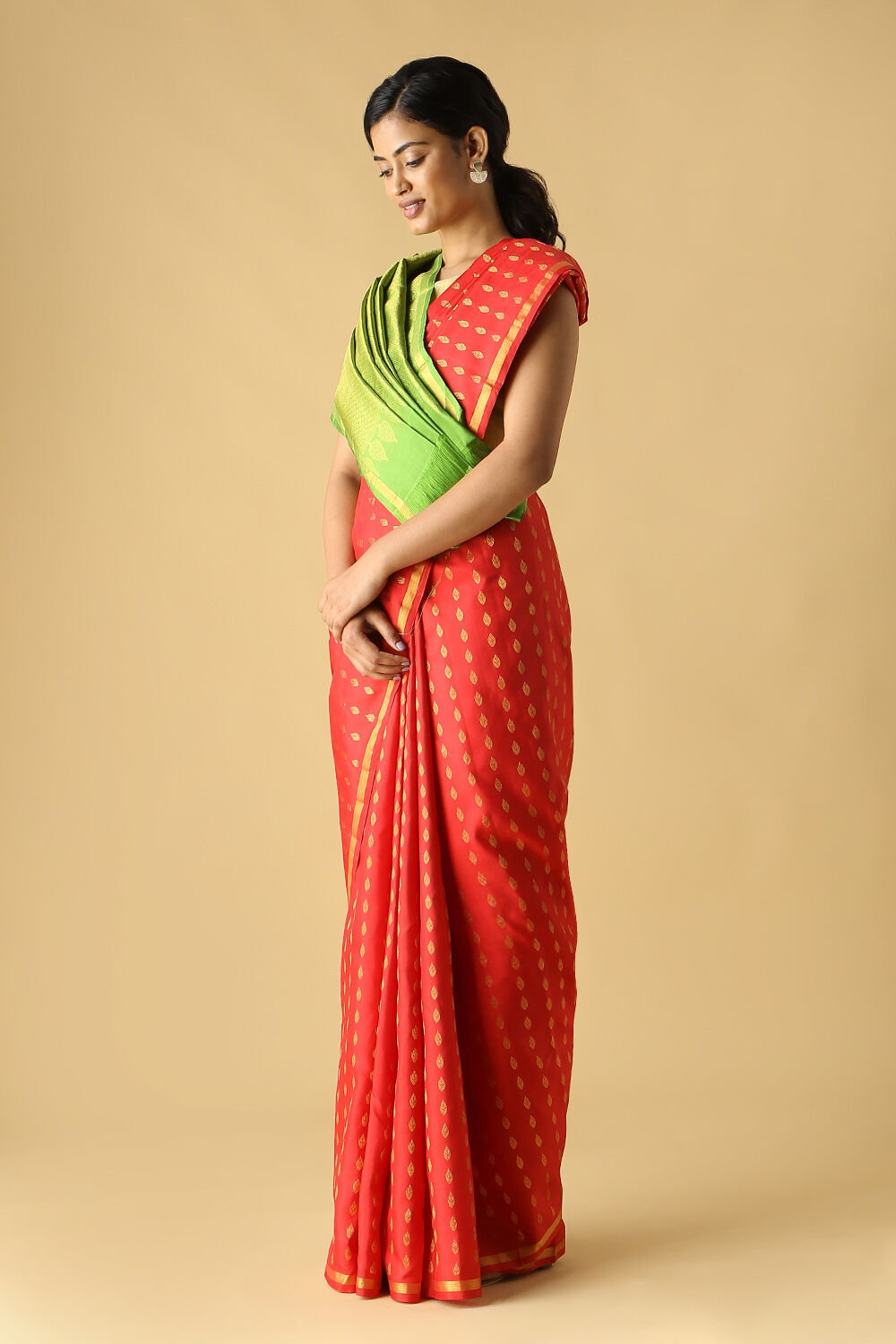 Red Pure Silk Kanjivaram Saree image number null