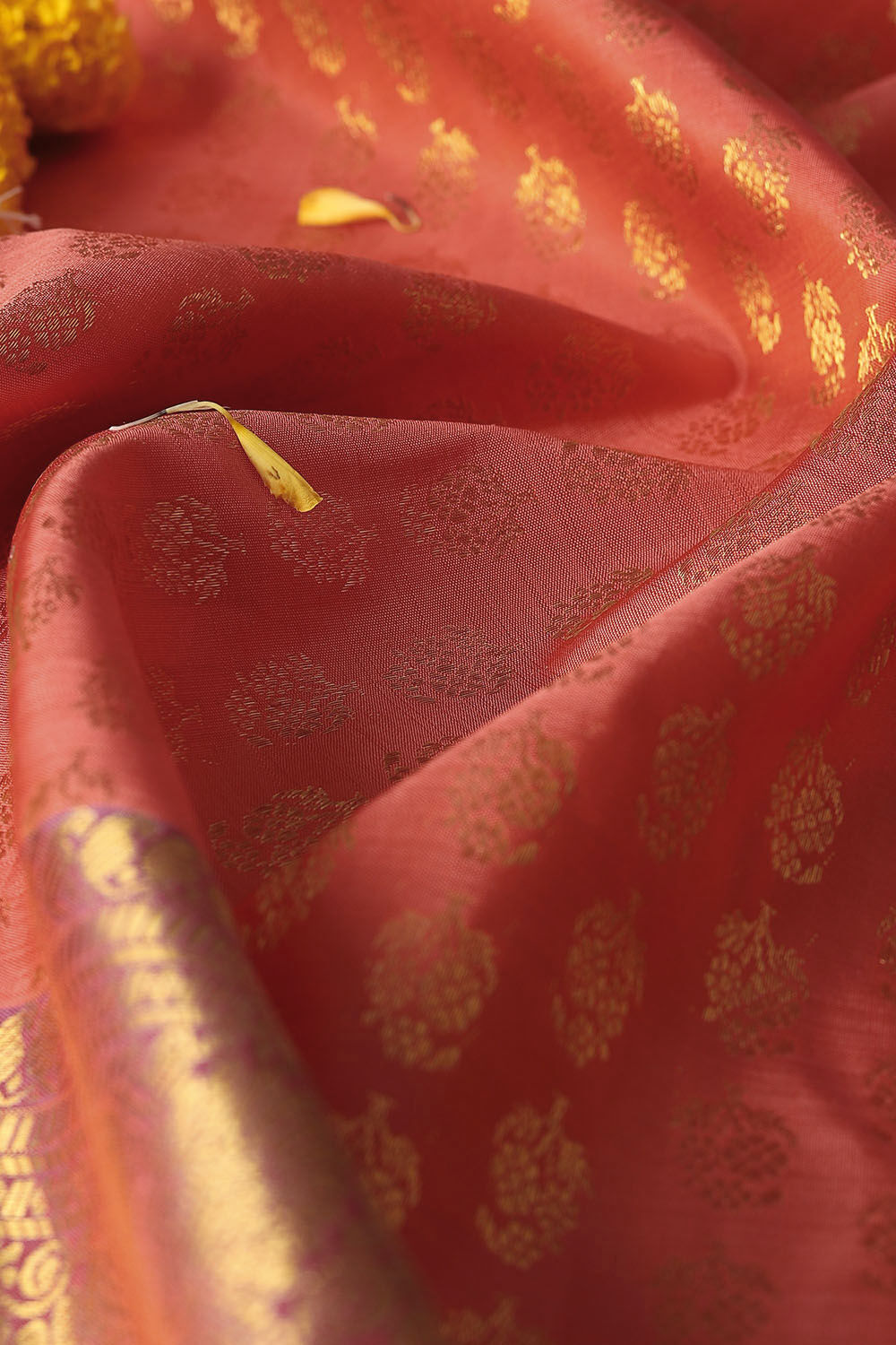 Orange Pure Silk Kanjivaram Saree image number null