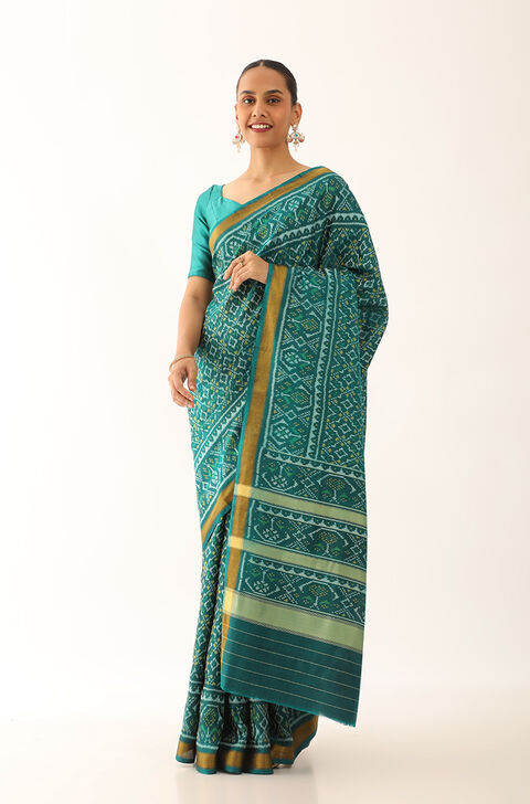 Green Pure Silk Ikat Patola Saree